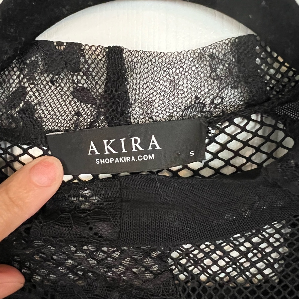 AKIRA Black Lace Mesh Blouse - Picture 7 of 7